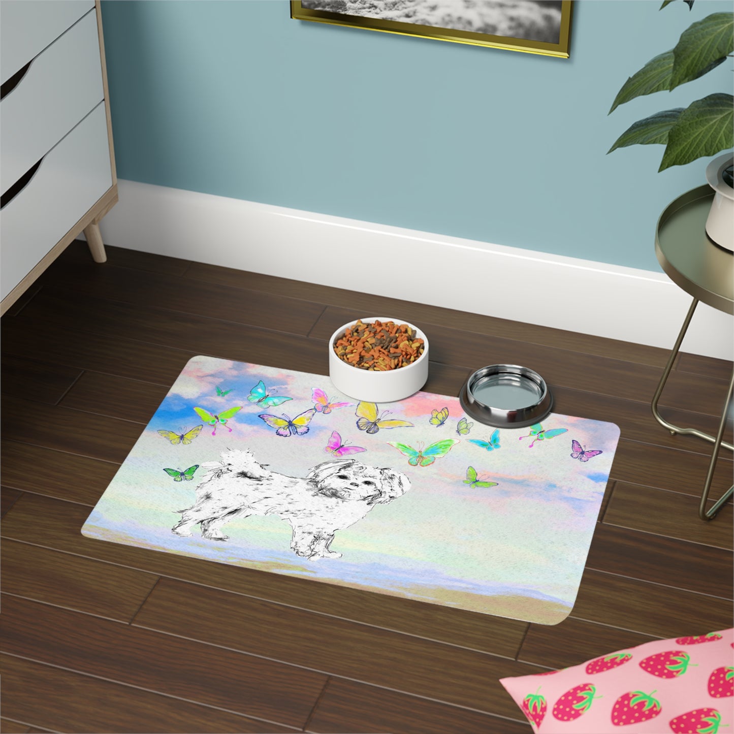 Dogi Butterfly Flutter Pet Food Mat Shih Tzu