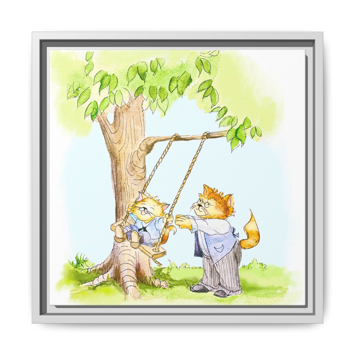Kitty Fun Matte Canvas Framed