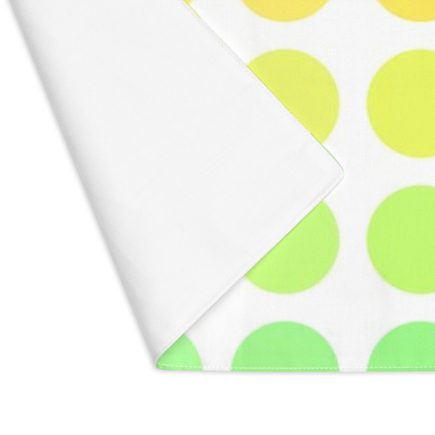 Polka Dot Joy Cotton Twill Placemat, Yellow/Green, Creamy White Fabric Background
