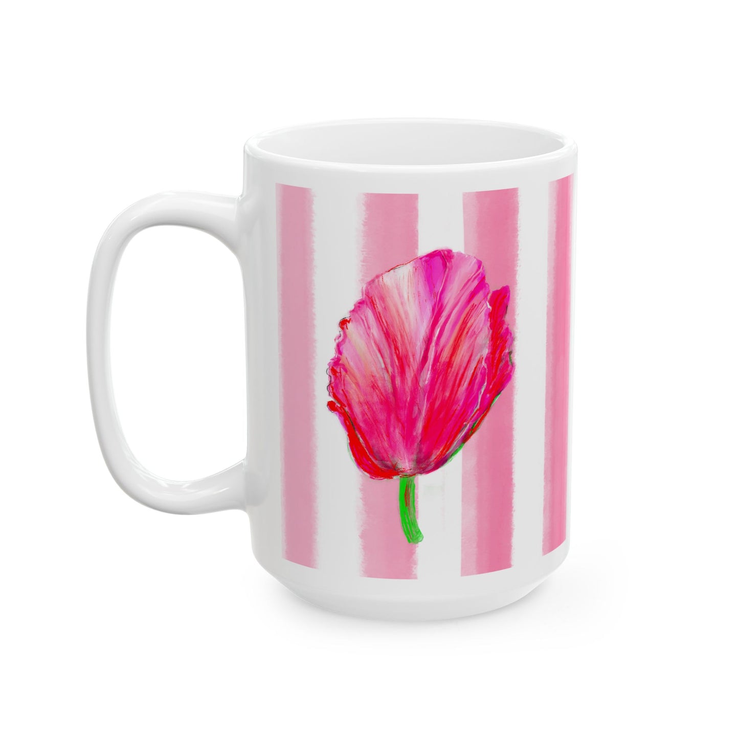 Dancing Tulips Mug Pink Red