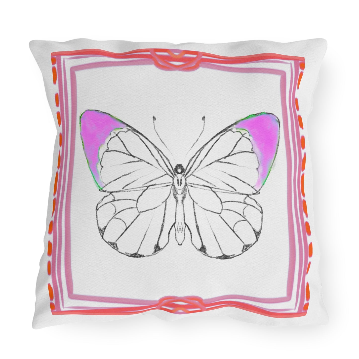 Chroma Outdoor Pillow Raspberry Orange "Light from within..."