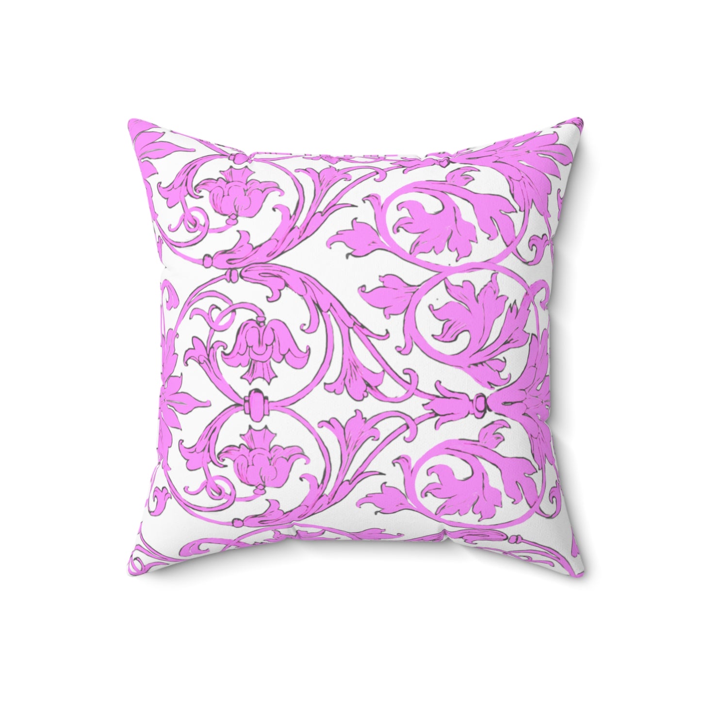 Scrollwork Polyester Square Pillow "Love the Lord..."