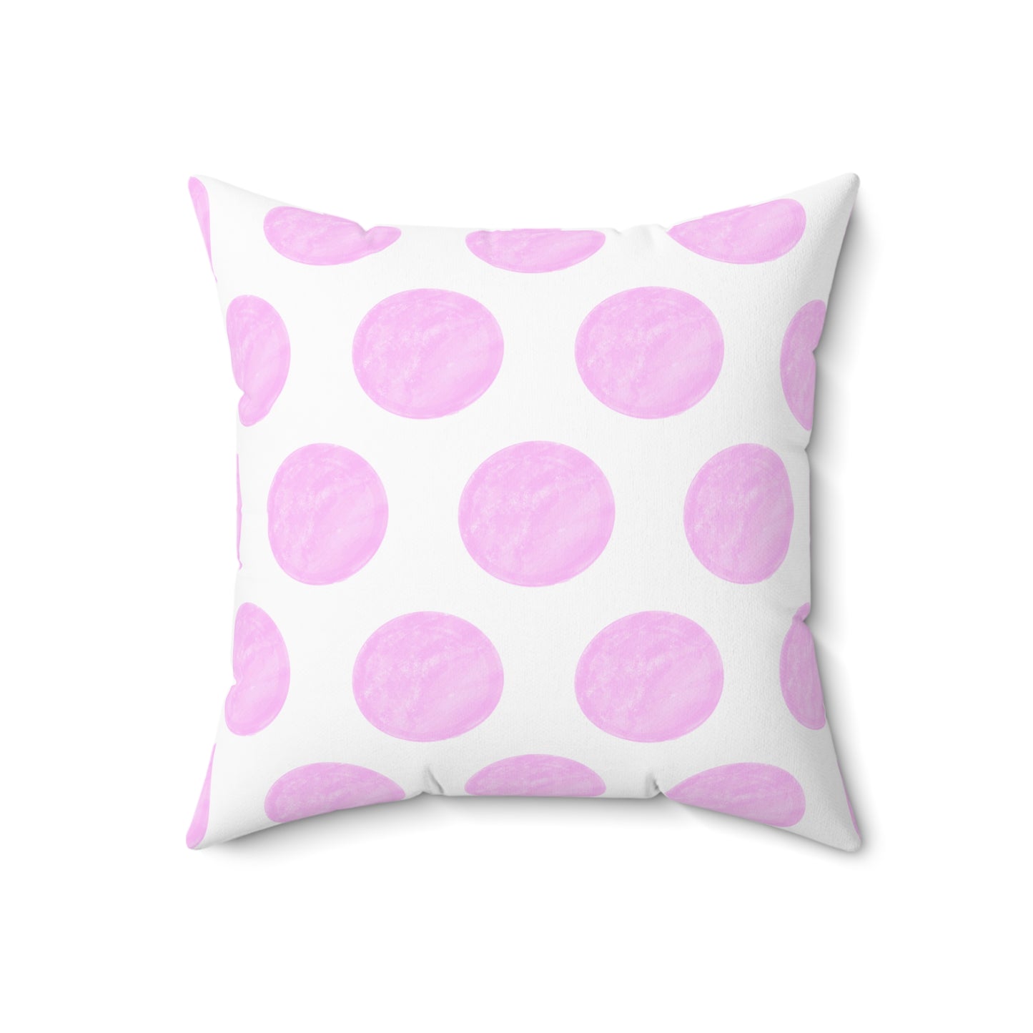 Polka Dot Palette Polyester Square Pillow Pink