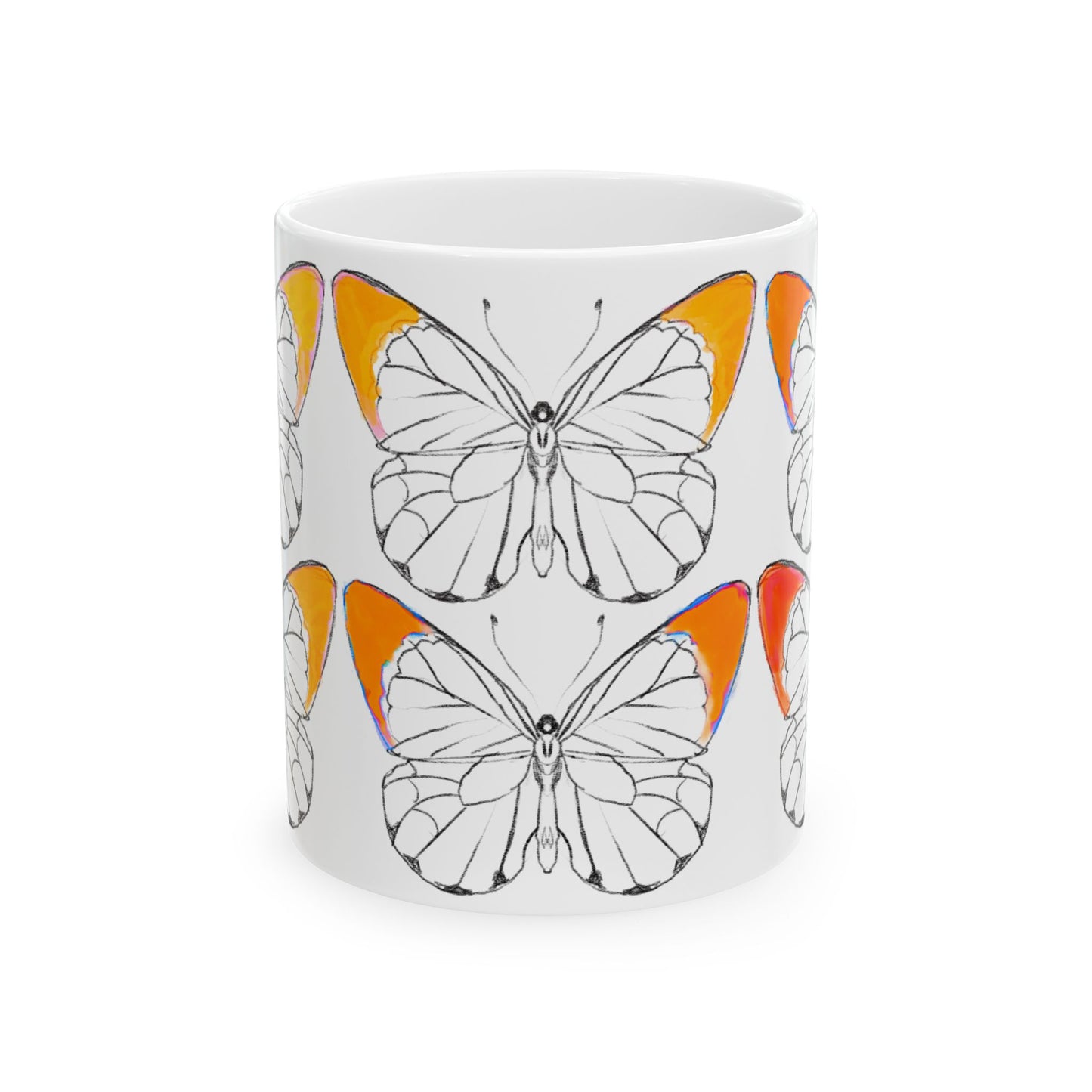 Chroma Ceramic Mug, (11oz, 15oz) Orange