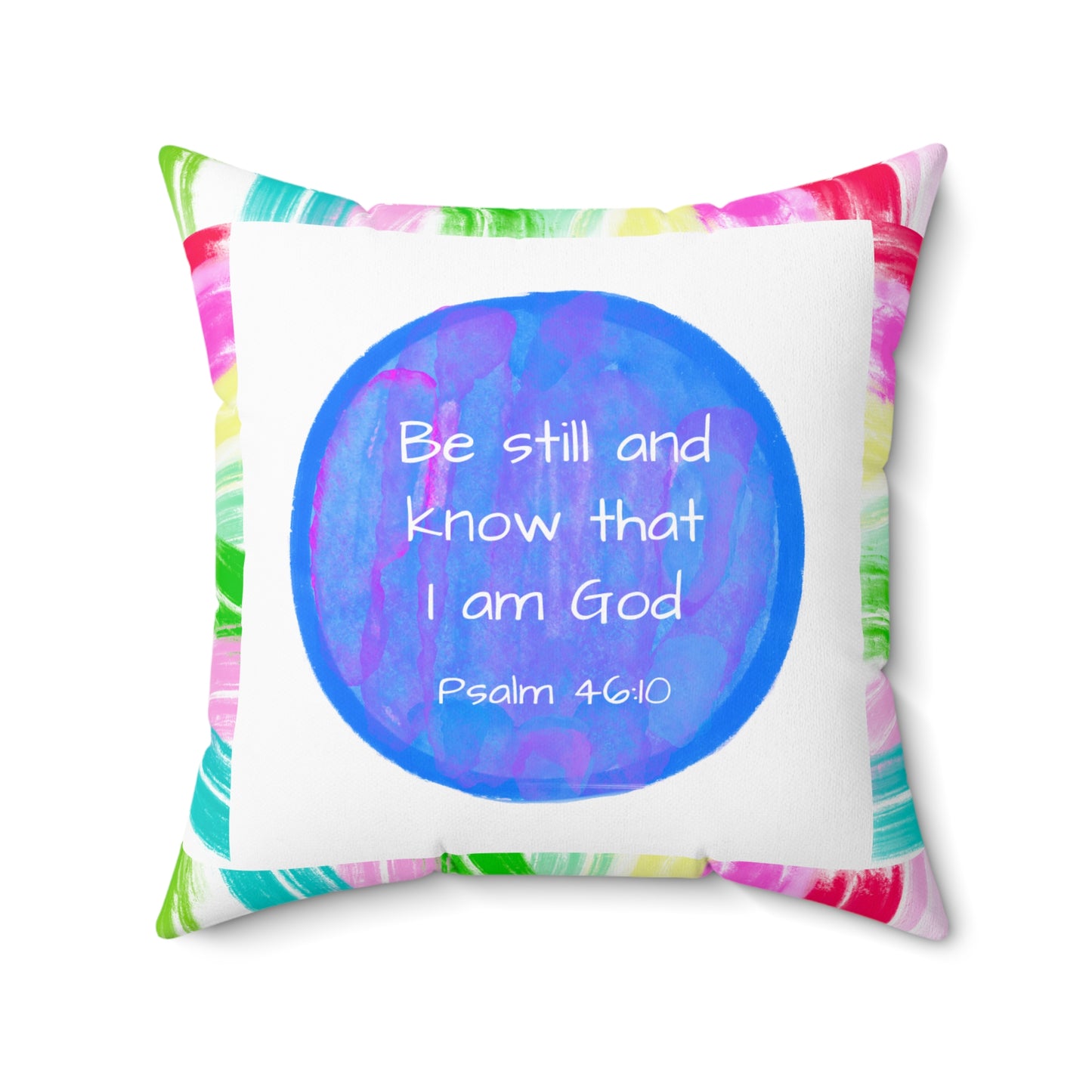 Mega Dot Polyester Square Pillow Be still and know that I am God Birds