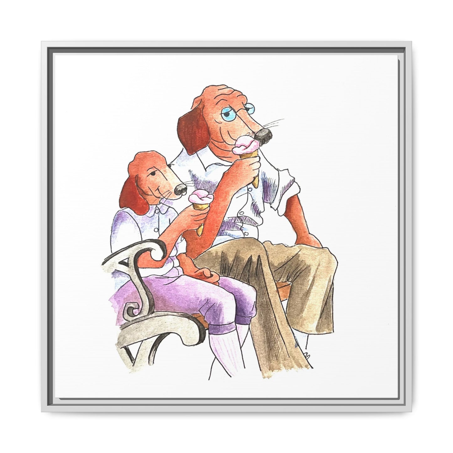 Dogi Fun Matte Canvas Framed