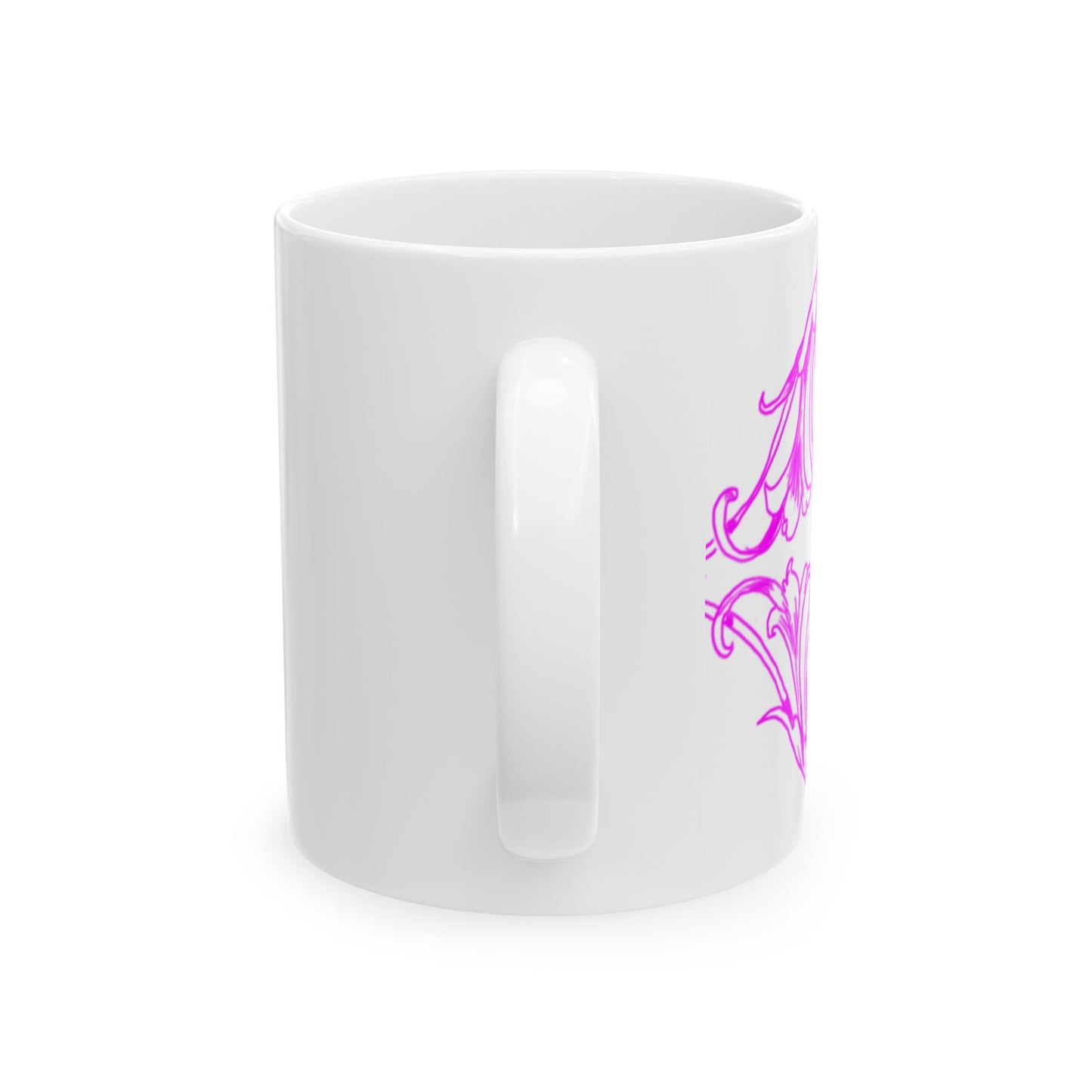 Scrollwork Ceramic Mug Raspberry