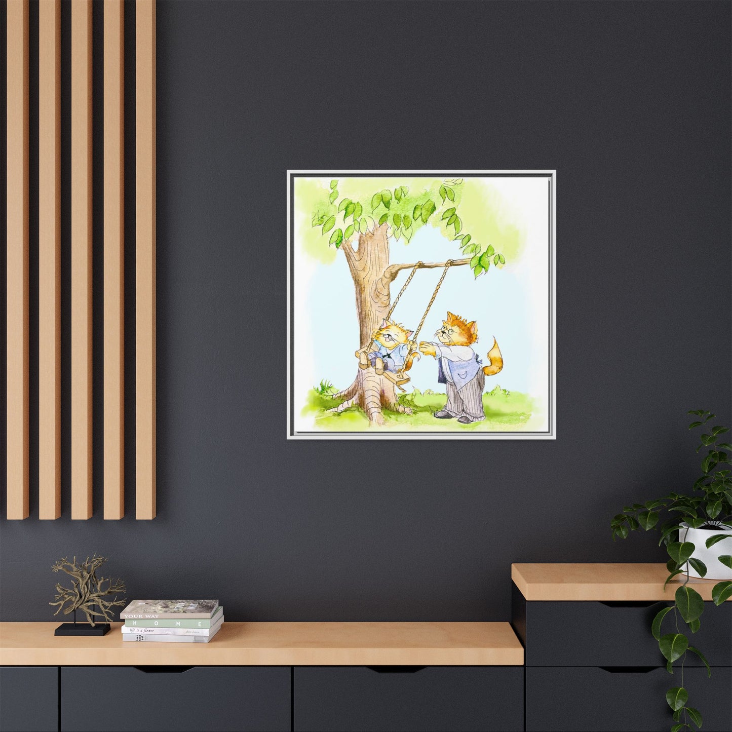 Kitty Fun Matte Canvas Framed
