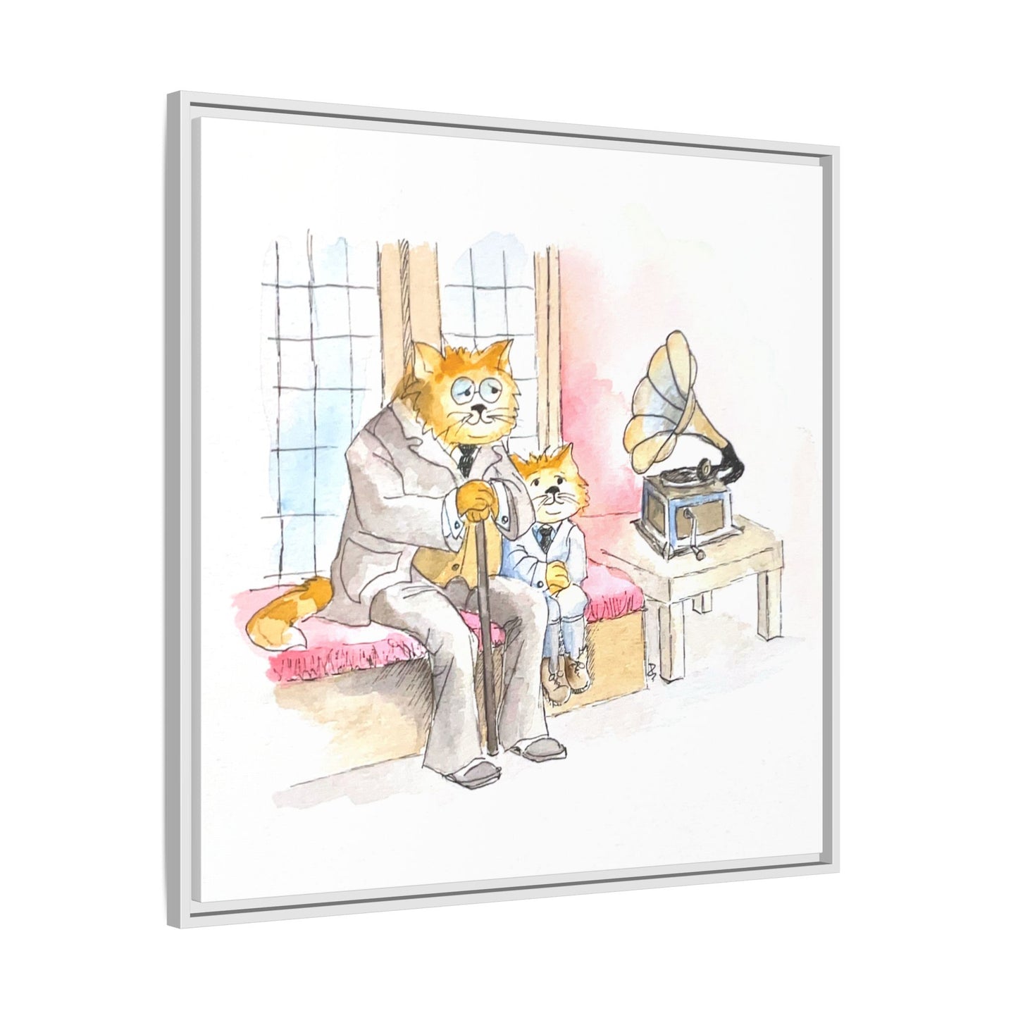 Kitty Fun Matte Canvas Framed