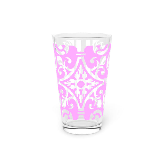 Scrollwork Pint Glass Pink