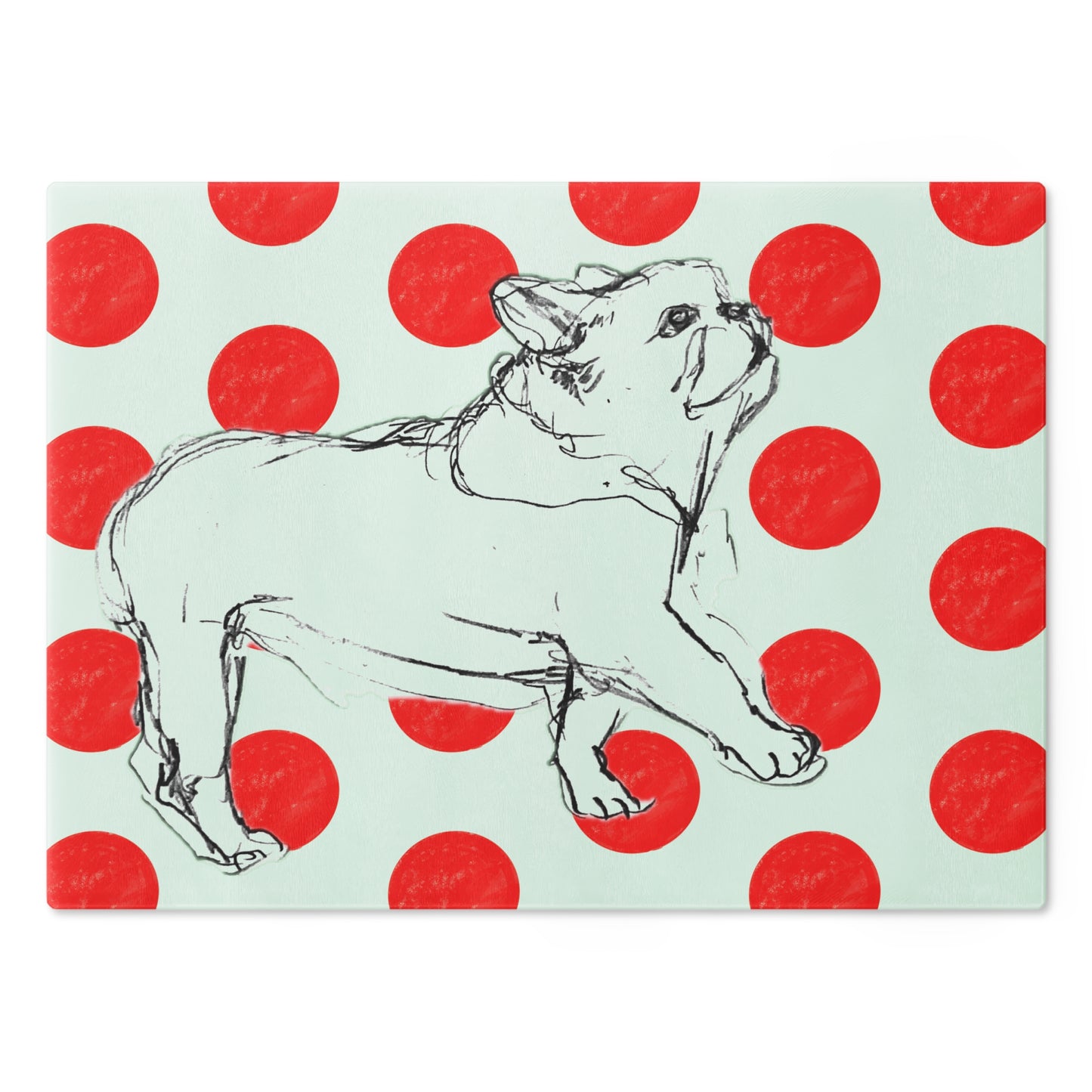 Glass Cutting Board Dot & Dog Board