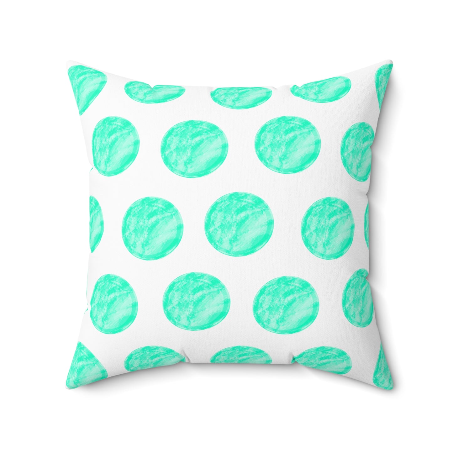 Polka Dot Palette Polyester Square Pillow Aqua