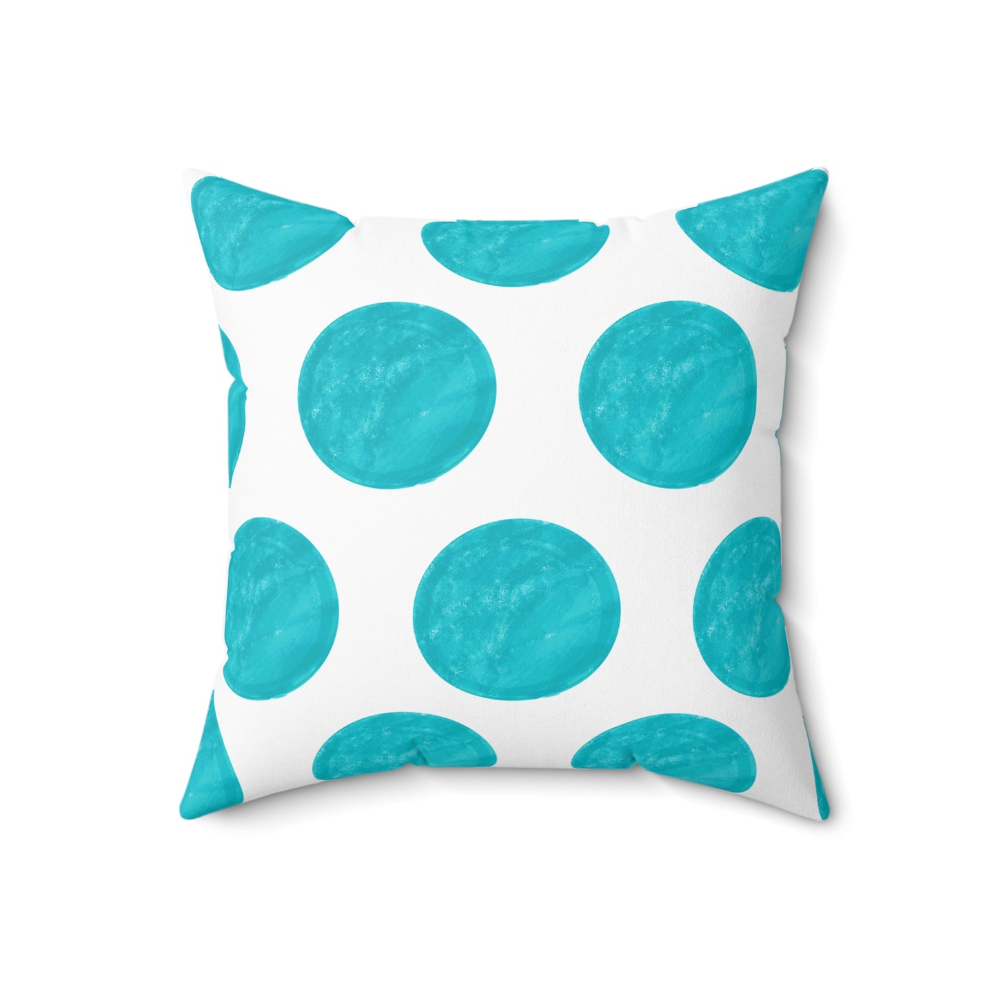 Polka Dot Palette Polyester Square Pillow aqua teal
