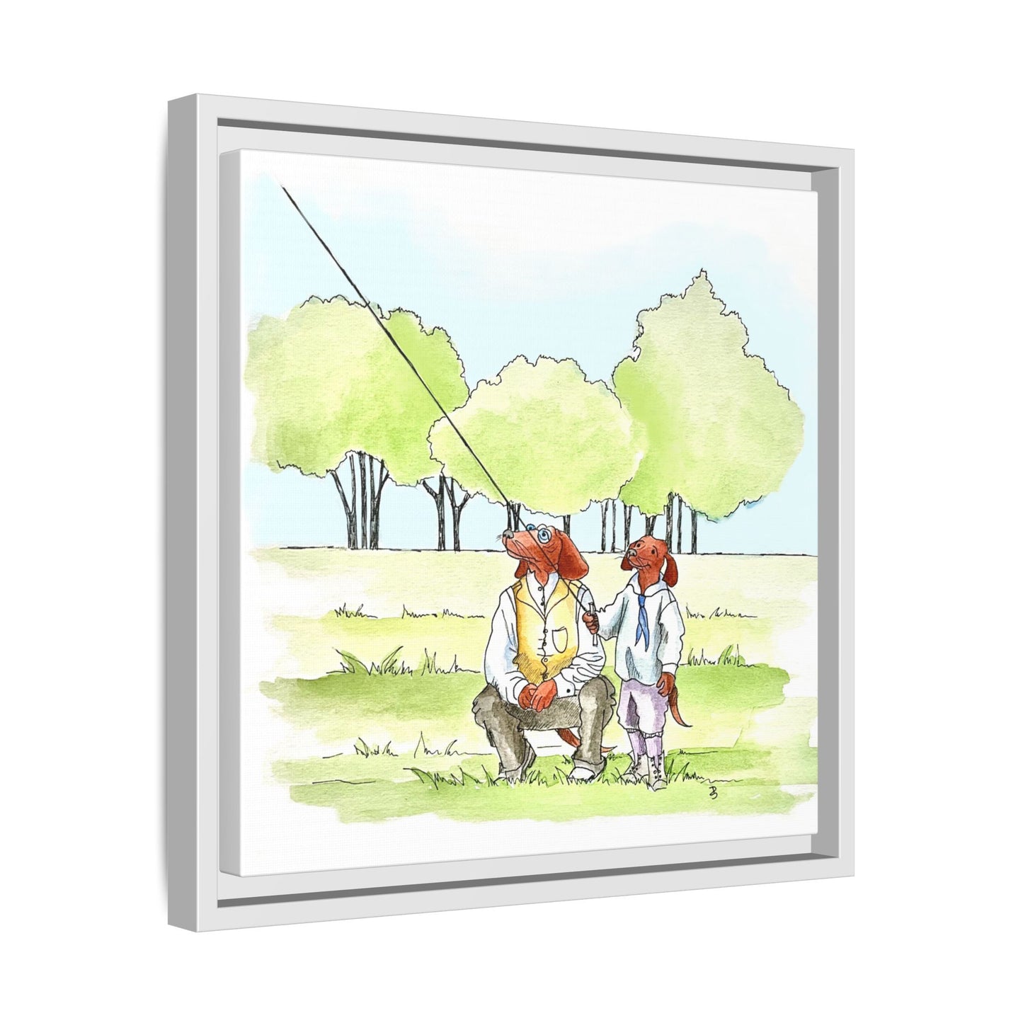 Dogi Fun Matte Canvas Framed