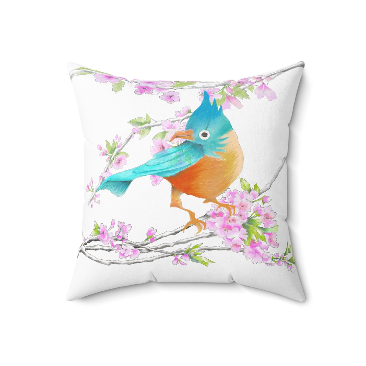Jolly Birds Spun Polyester Square Pillow