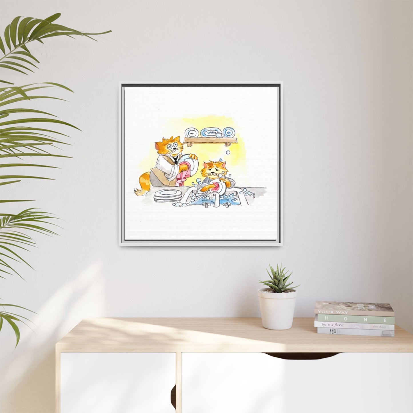 Kitty Fun Matte Canvas Framed