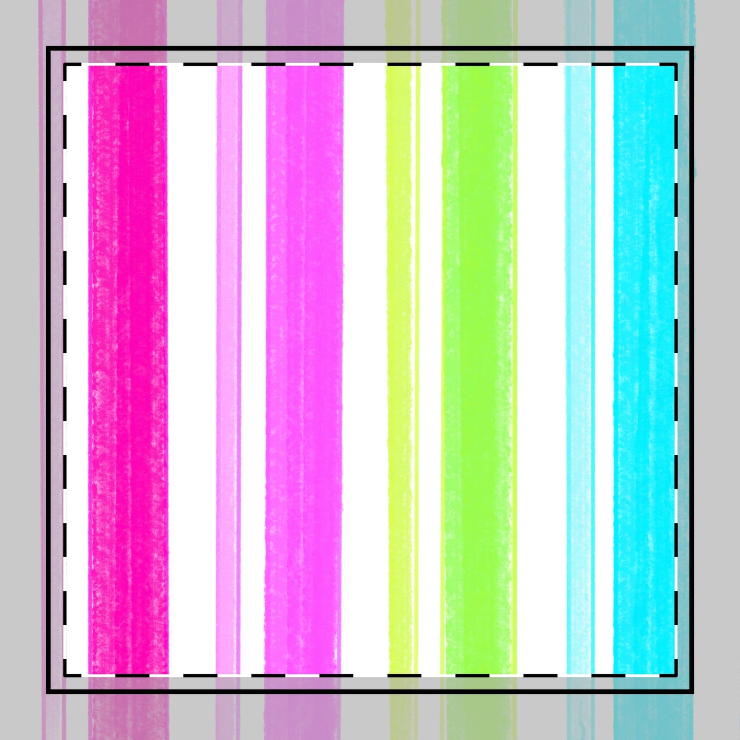 Butterfly Flutterstripe Cotton Twill Napkin, Pink, Aqua, Green Cottton background (creamy white)