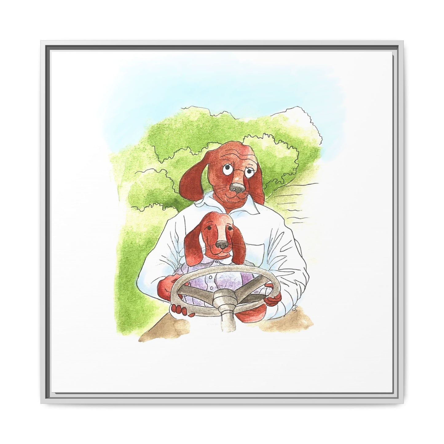 Dogi Fun Matte Canvas Framed