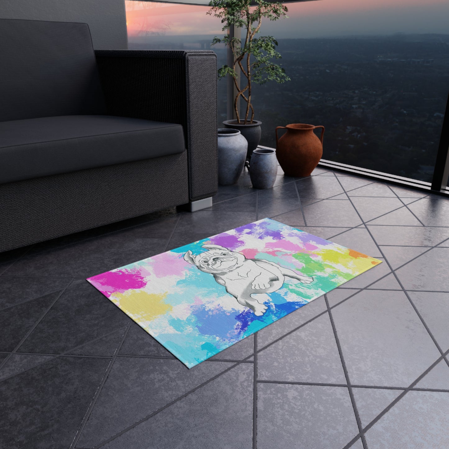 Indoor/Outdoor Rugs Color Dog Splash
