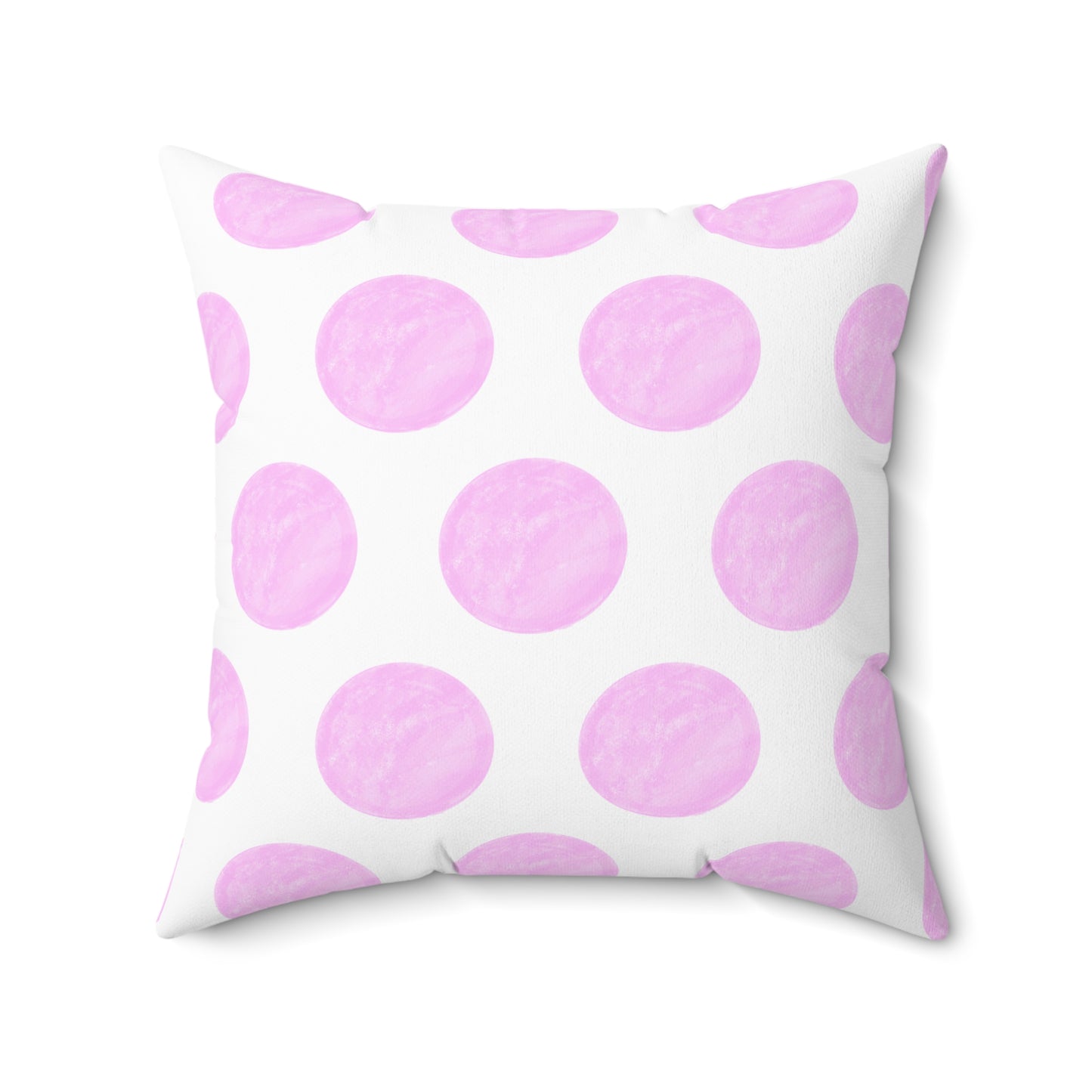 Polka Dot Palette Polyester Square Pillow Pink