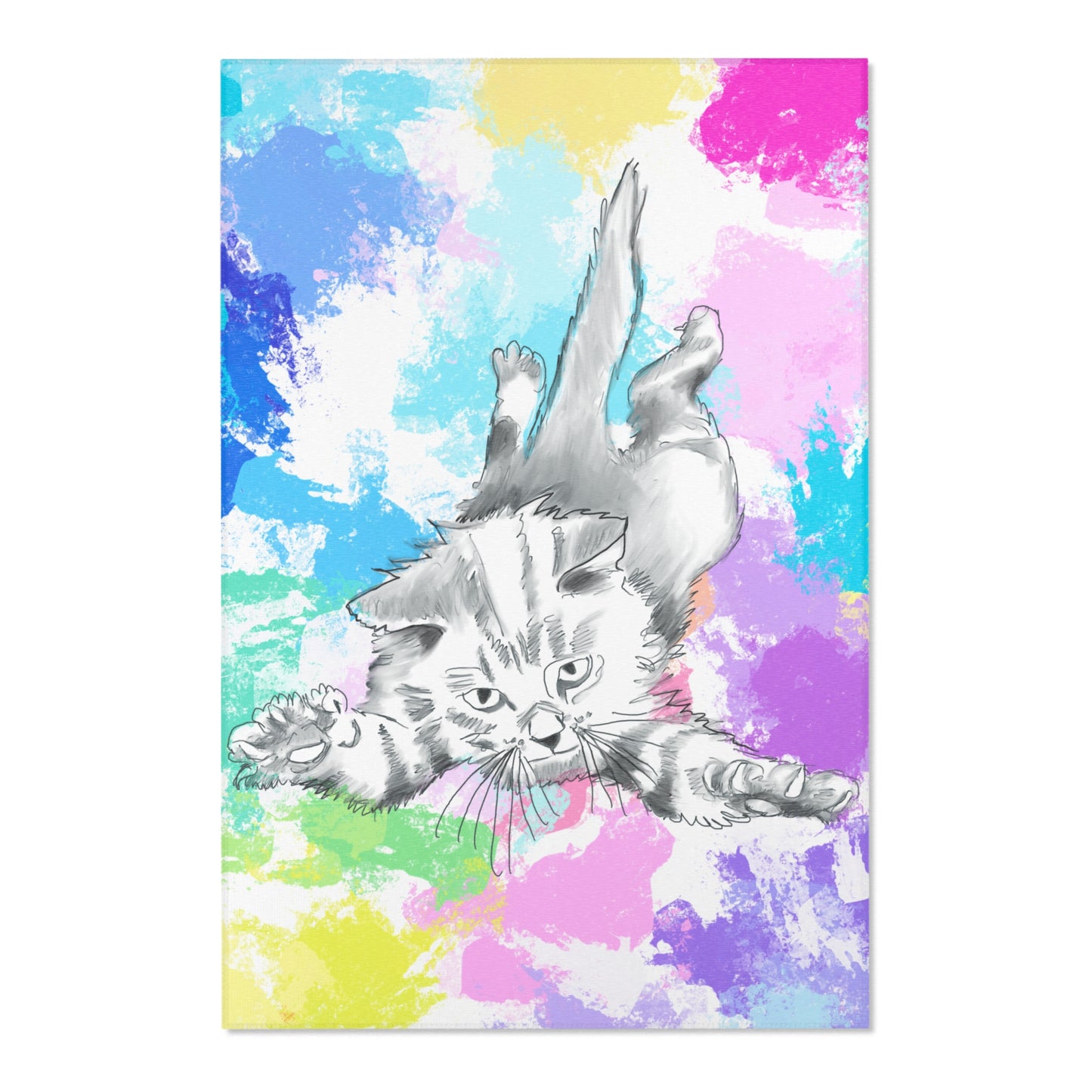 Kitty Fun Vertical Indoor Area Rugs
