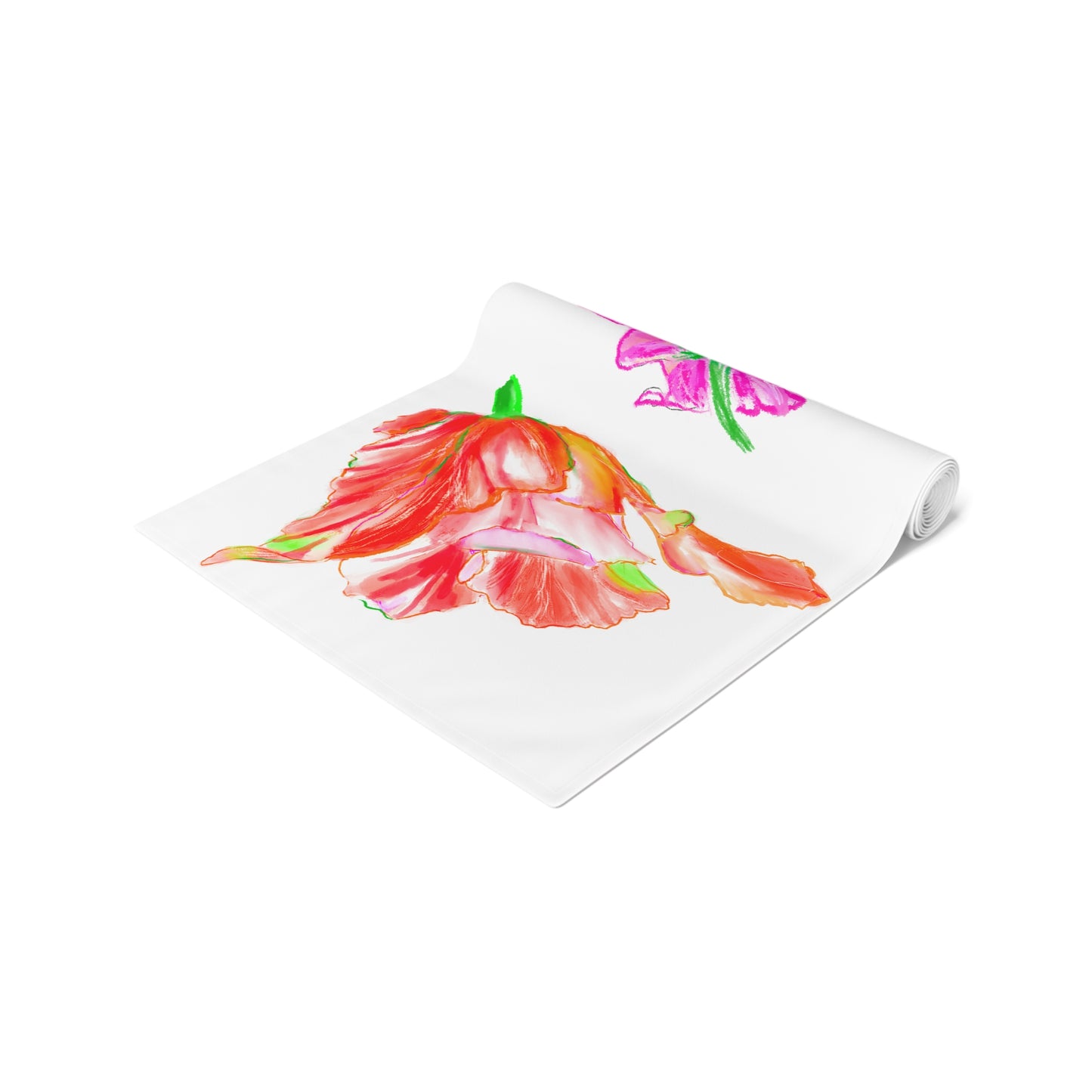 Tulip Love Table Runner 16" x 90" Cotton Creamy White OR Polyester Bright White