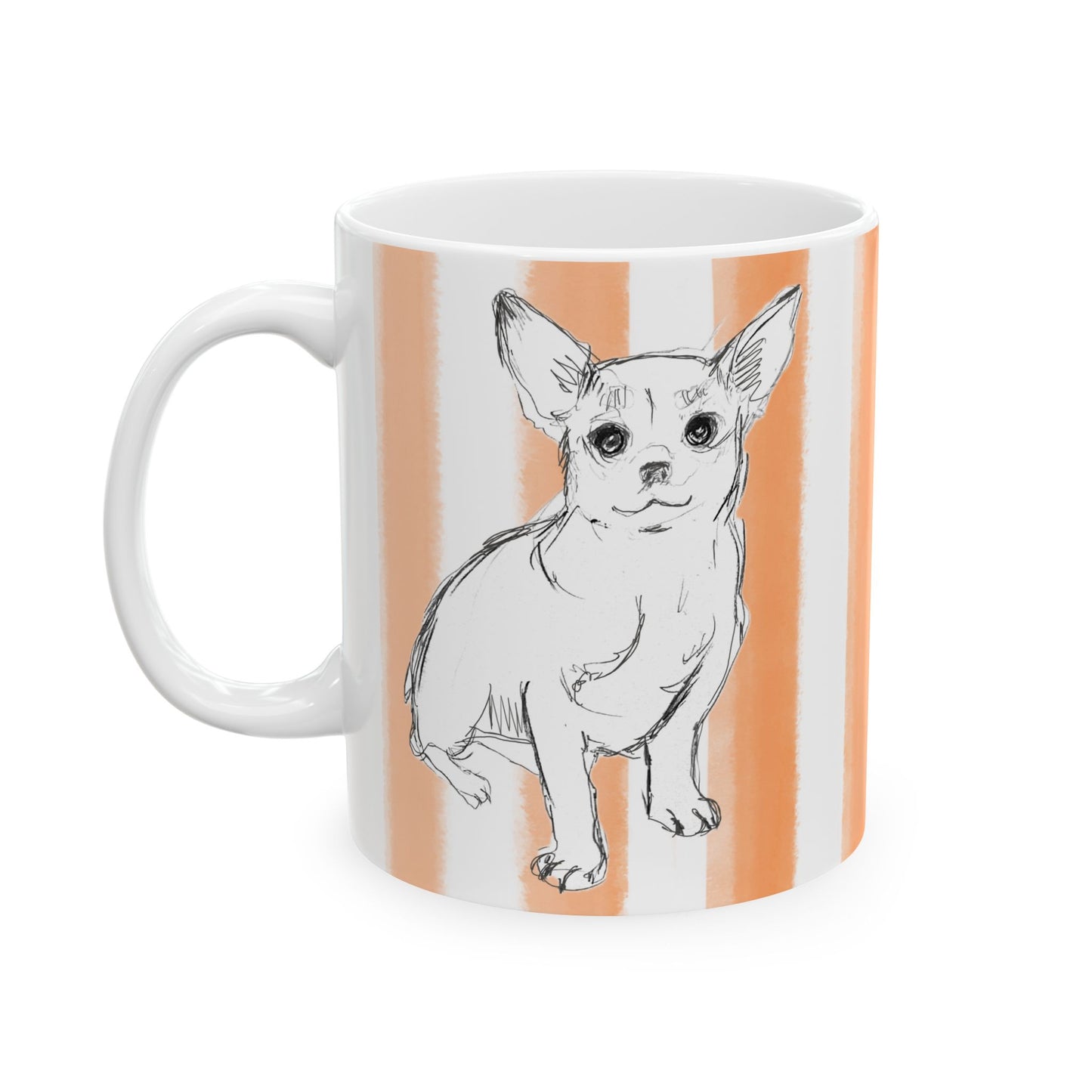 Mugs Dog Fun with Orange Stripes
