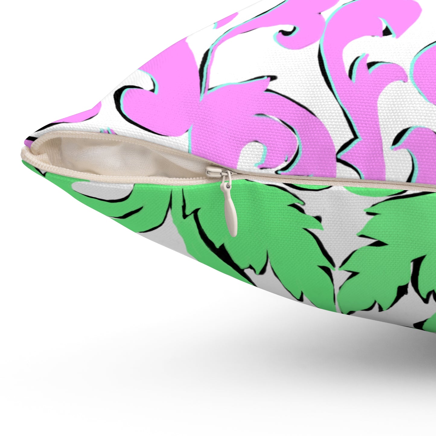 Scrollwork Polyester Square Pillow "You will seek..."