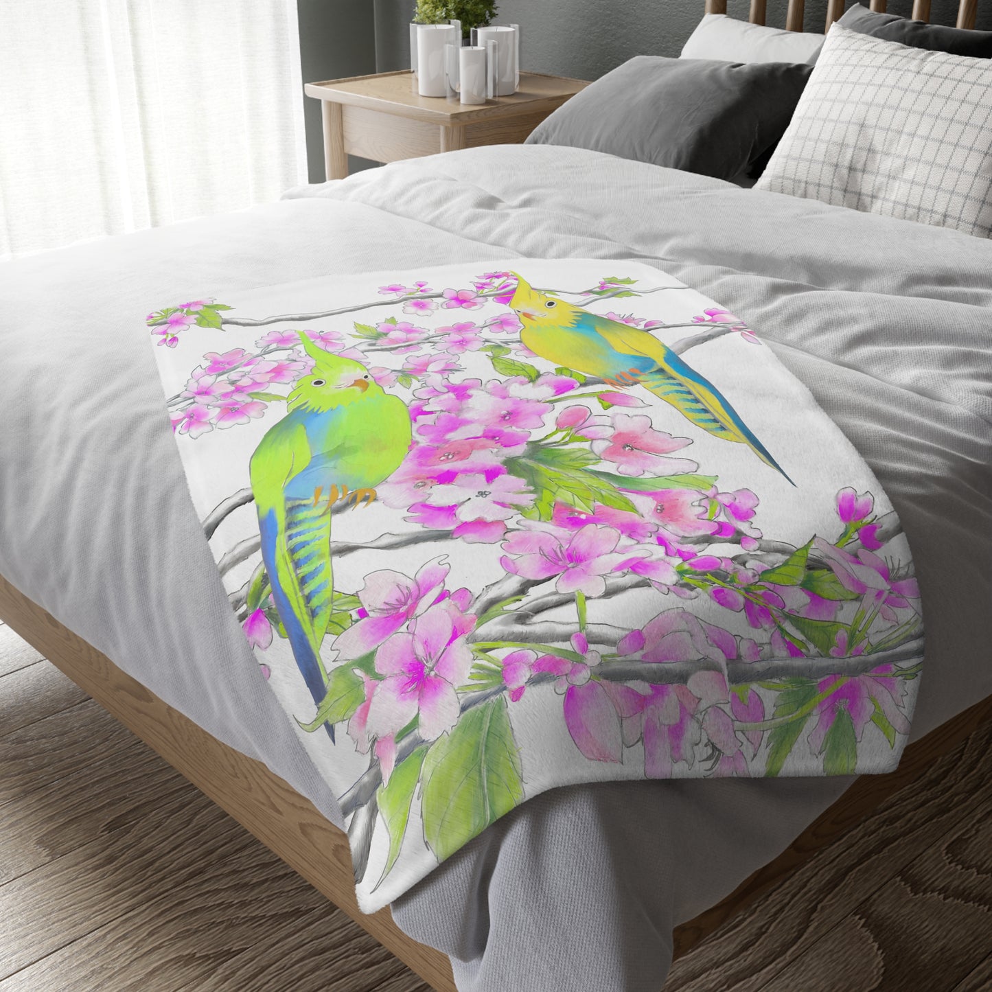 BlanketVelveteen Microfiber (Two-sided print) Cherry Chirp