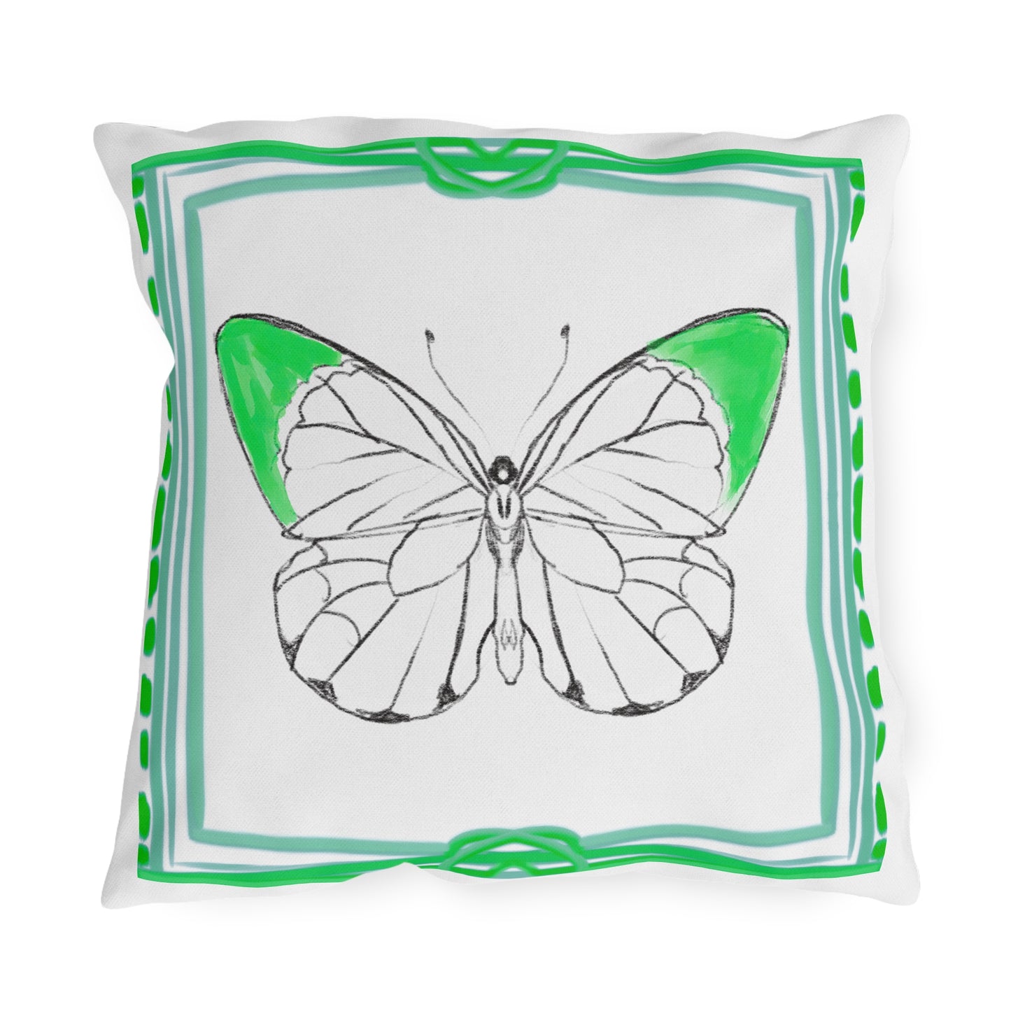 Chroma Outdoor Pillow Green "Pride goes before destruction"
