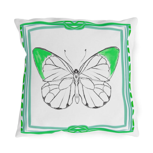 Chroma Outdoor Pillow Green "Pride goes before destruction"