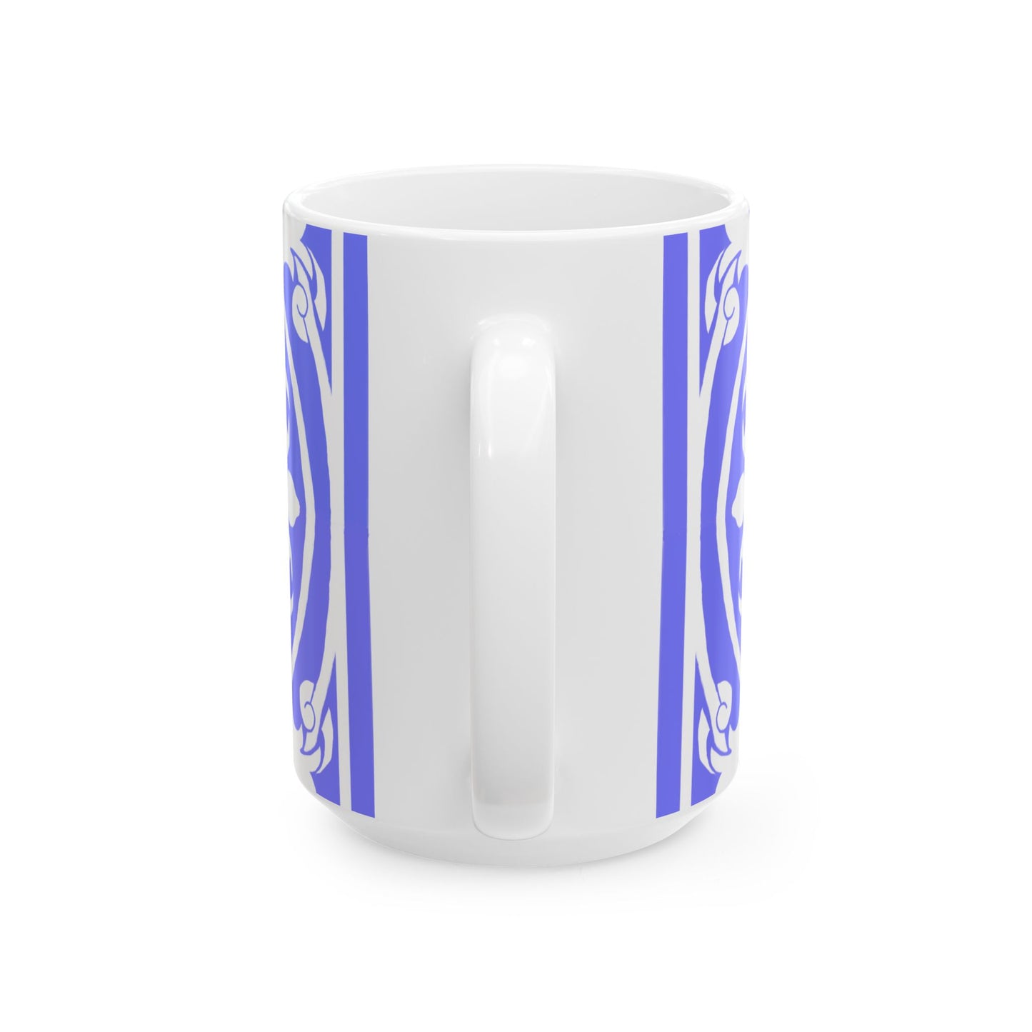 Scrollwork Ceramic Mug Royal Blue