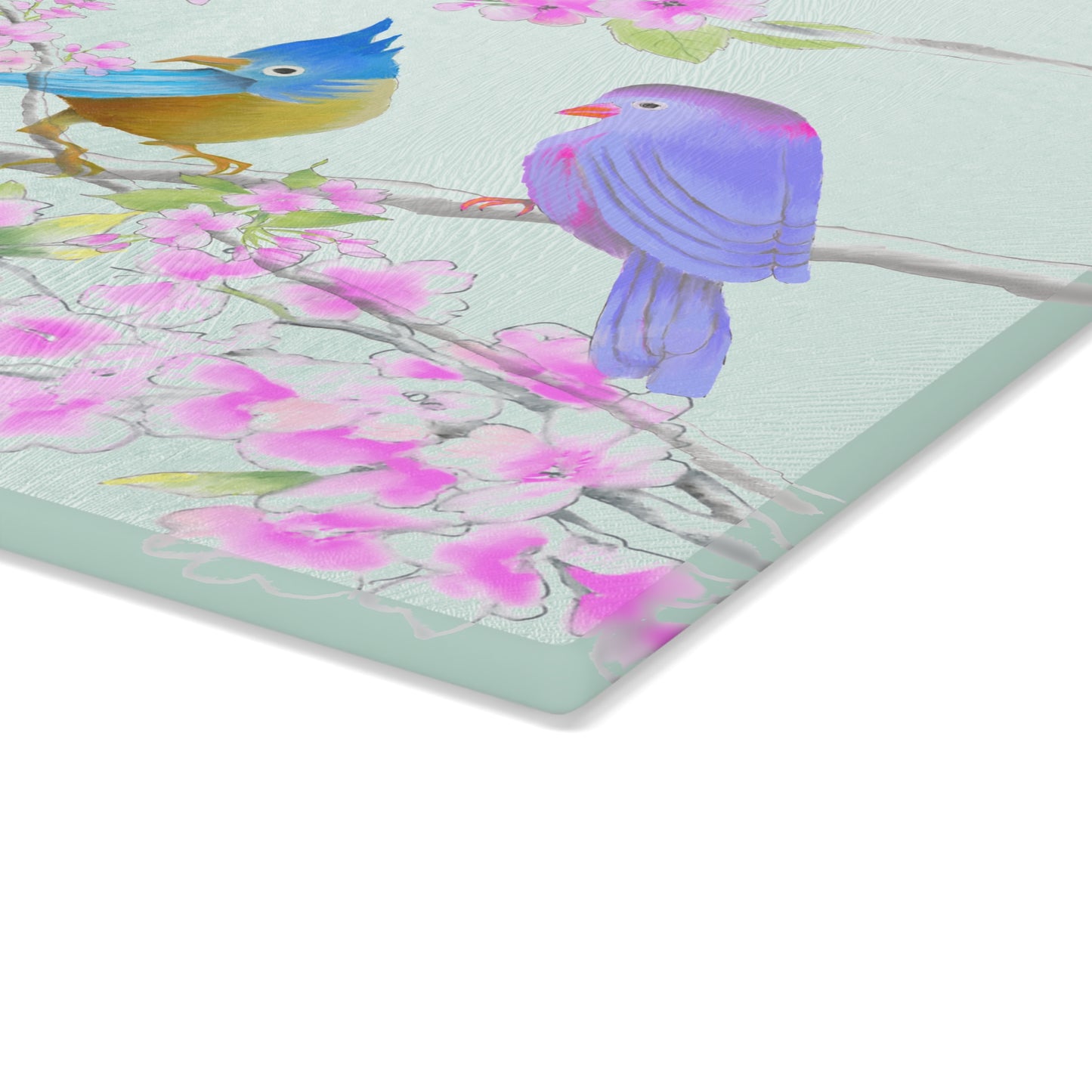 Cherry Chirp Glass Cutting Board
