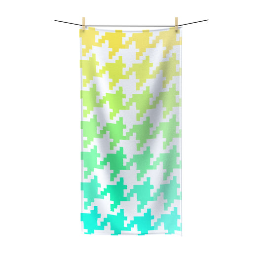 Houndstooth Fun Polycotton Towel Yellow/Green