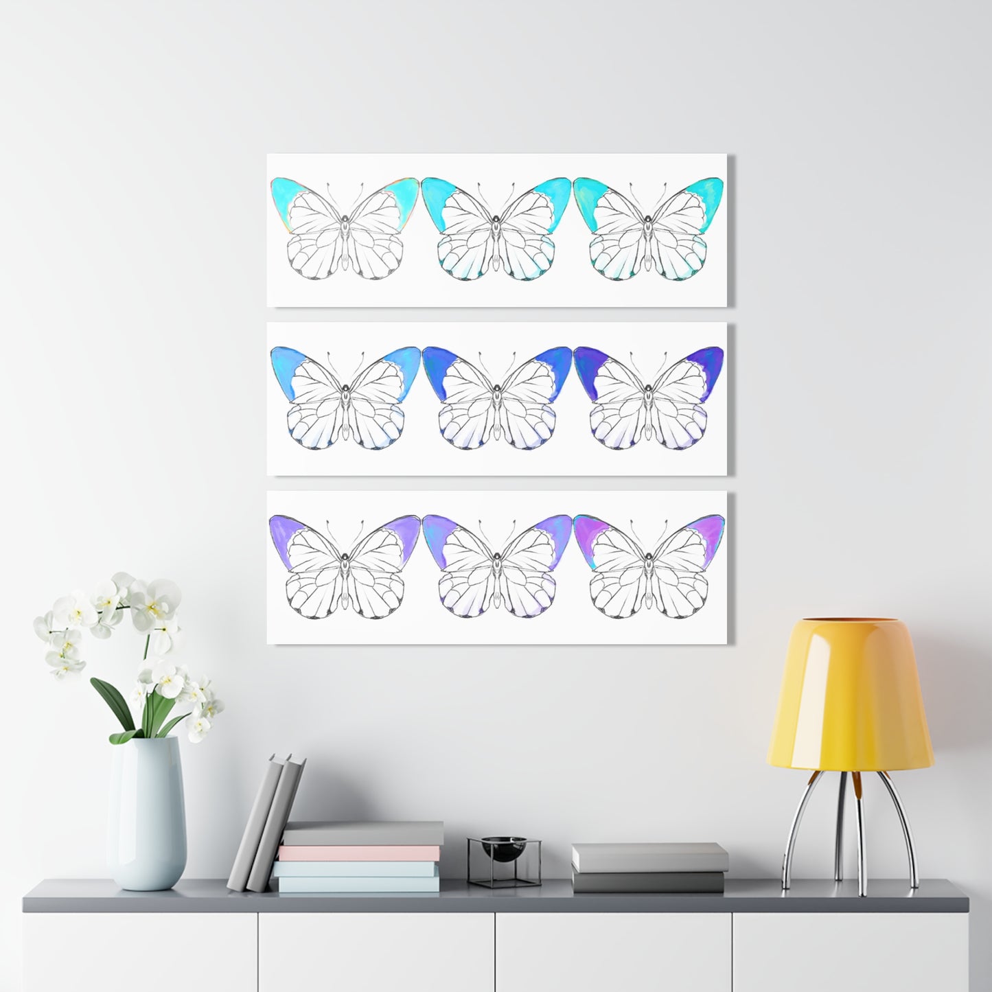 Chroma Acrylic Prints (Triptych) Aqua Blue Purple