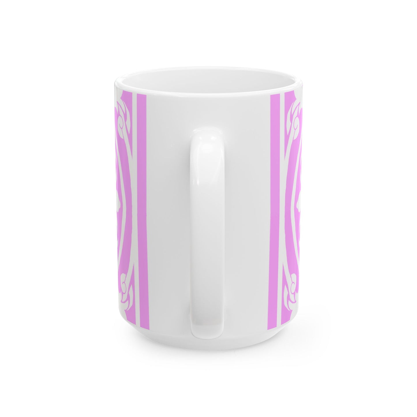 Scrollwork Ceramic Mug Pink
