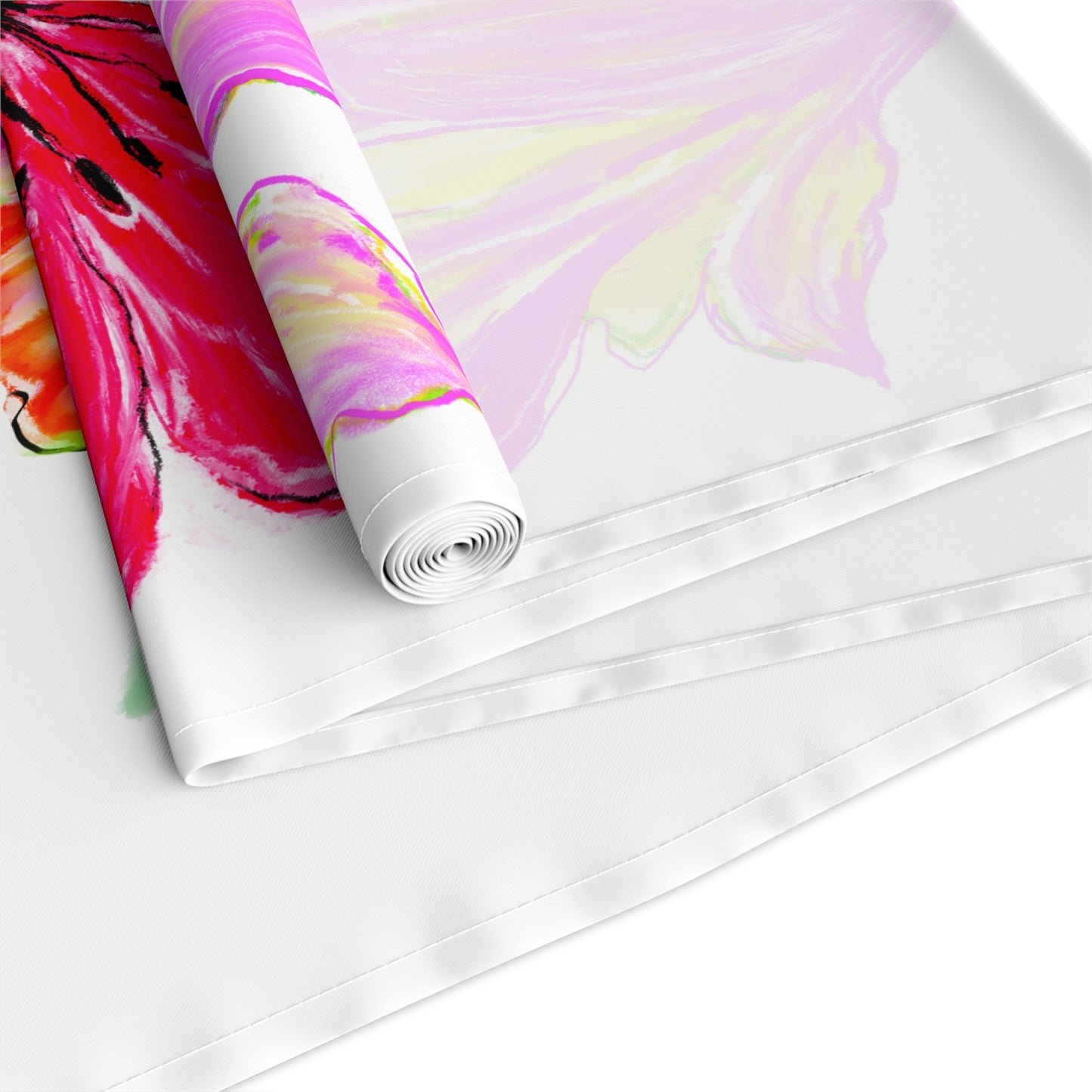 Tulip Love Table Runner 16" x 90" Cotton Creamy White OR Polyester Bright White