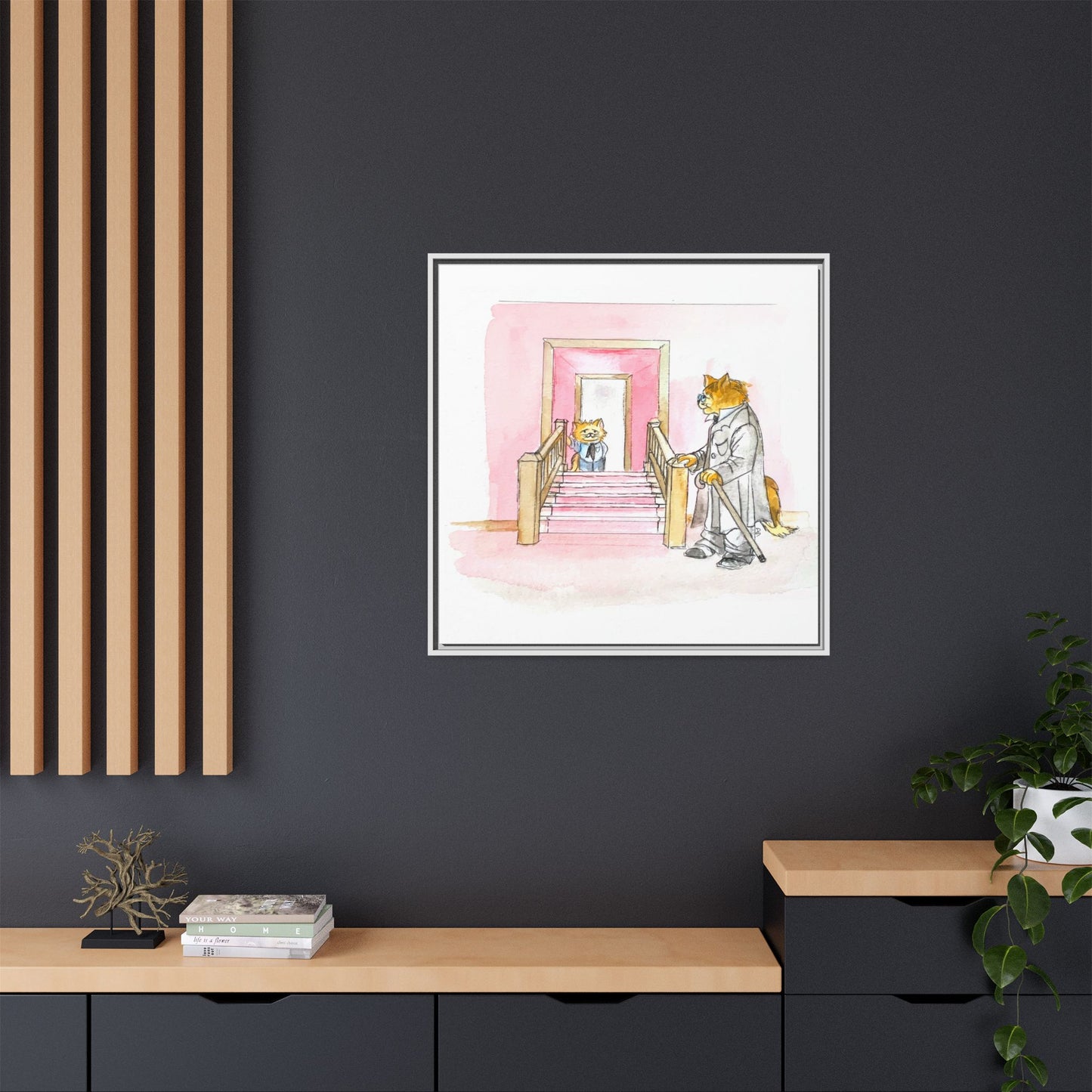 Kitty Fun Matte Canvas Framed
