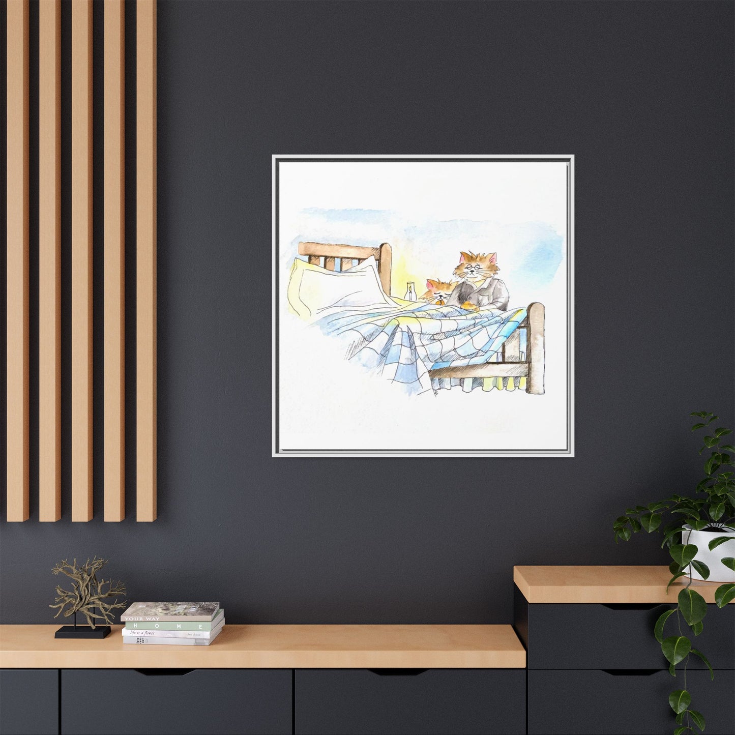 Kitty Fun Matte Canvas Framed