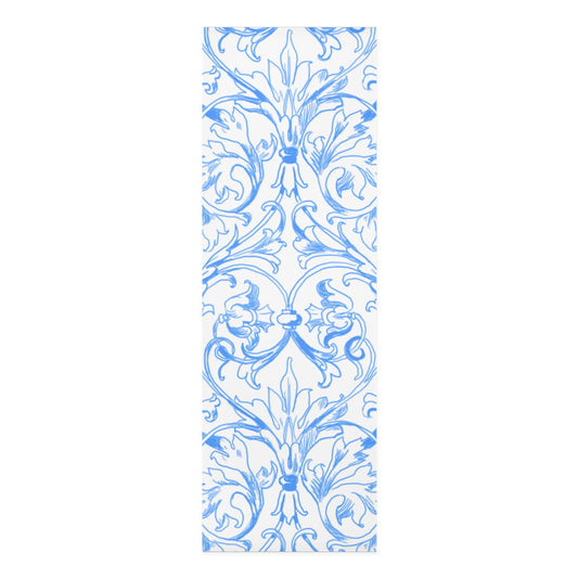Scrollwork Exercise Mat Light Blue