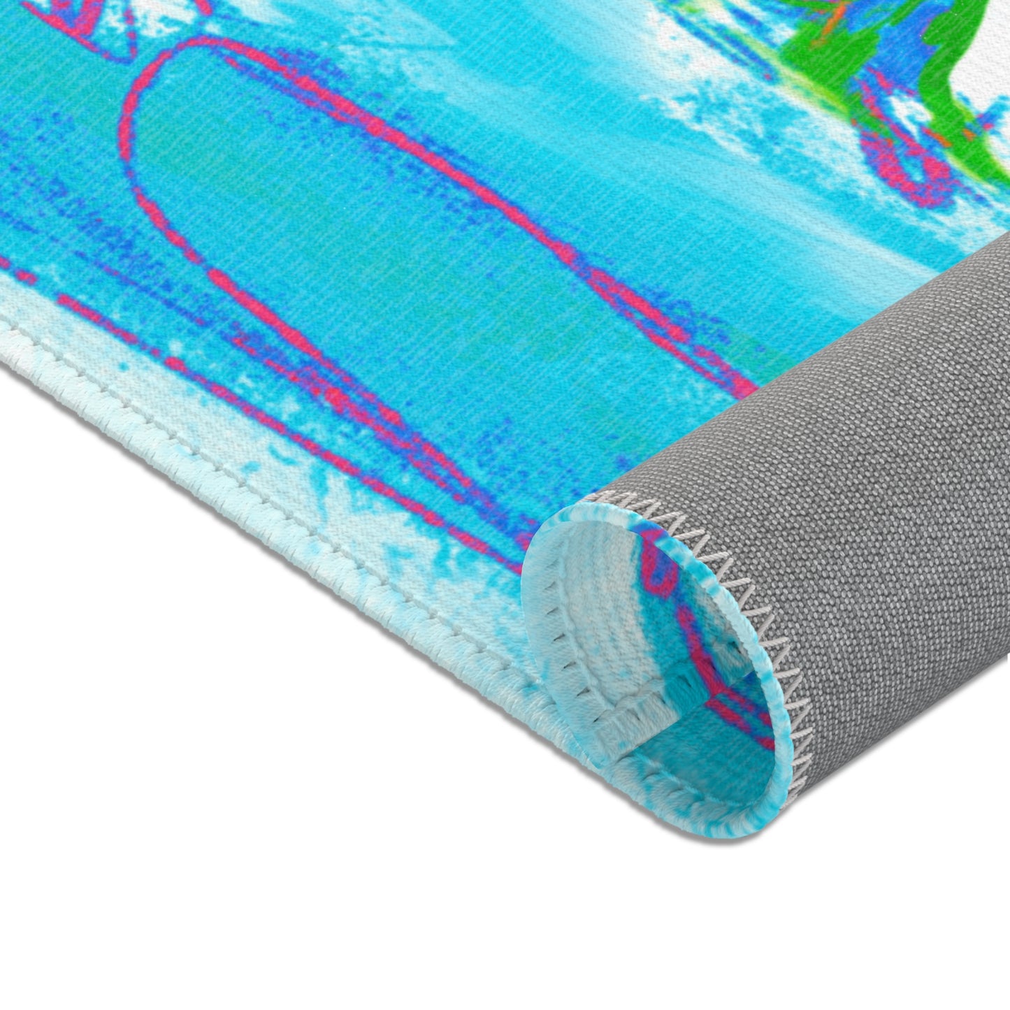 Joyful Landscapes Indoor Area Rug, Blue and Pink