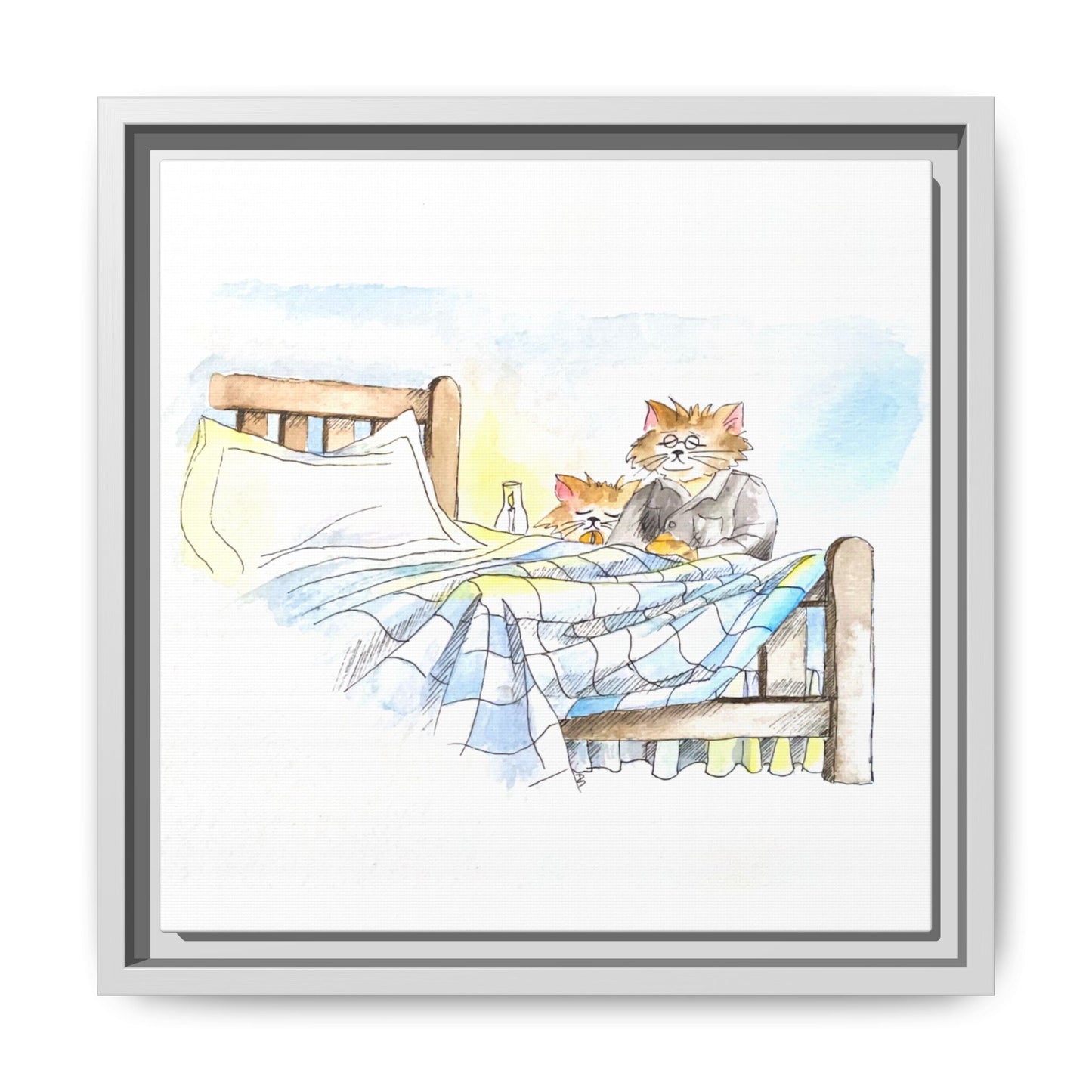 Kitty Fun Matte Canvas Framed