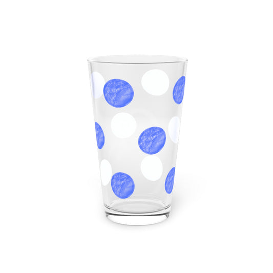 Polka Dot in Medium Blue,  Pint Glass, 16oz