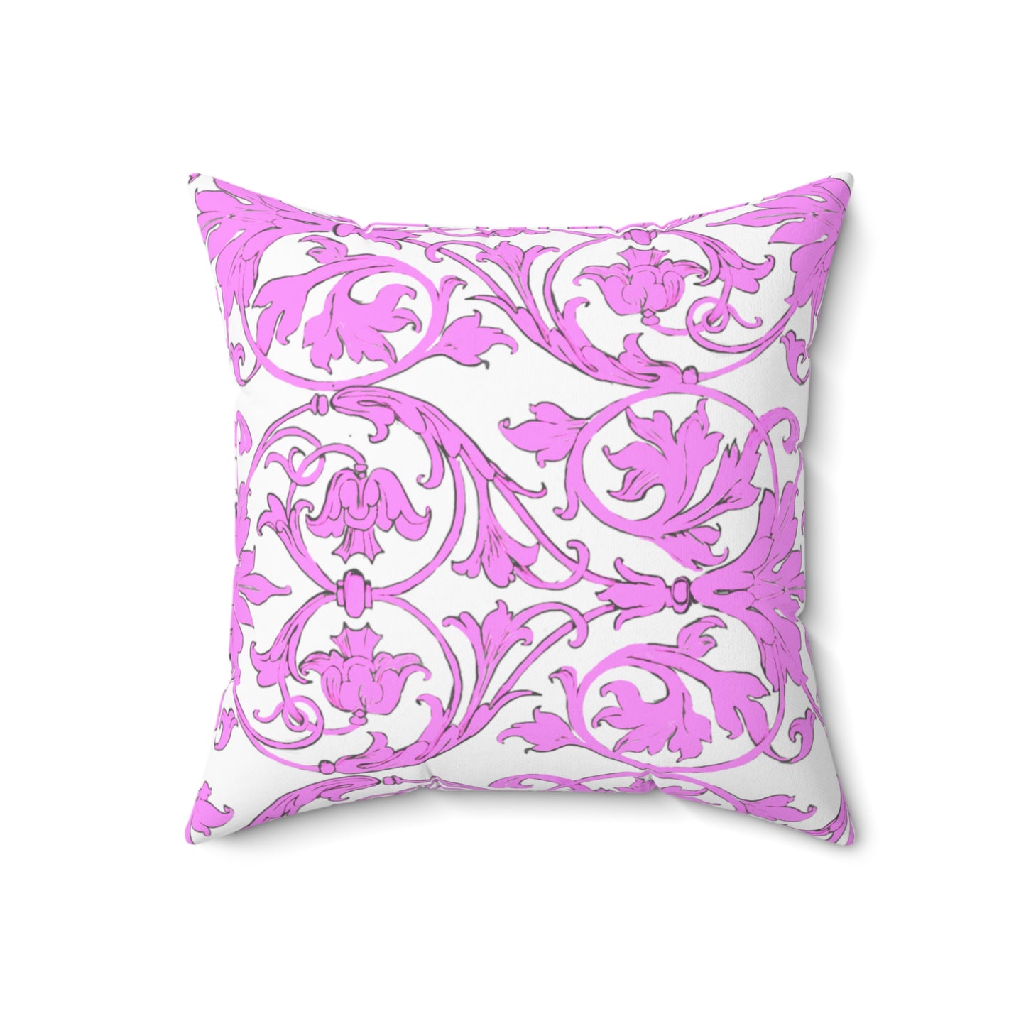 Scrollwork Polyester Square Pillow "Reckless words..."