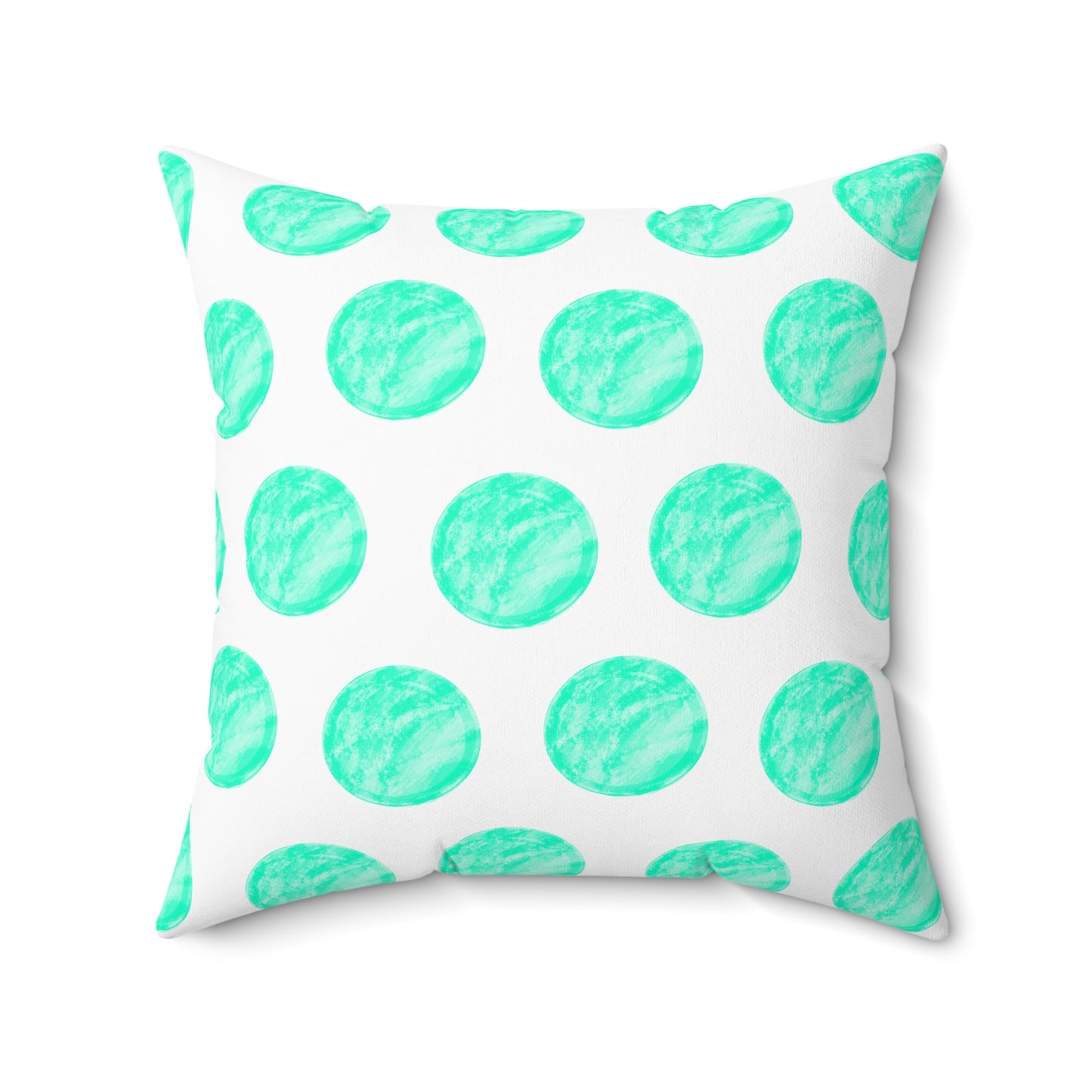 Polka Dot Palette Polyester Square Pillow Aqua