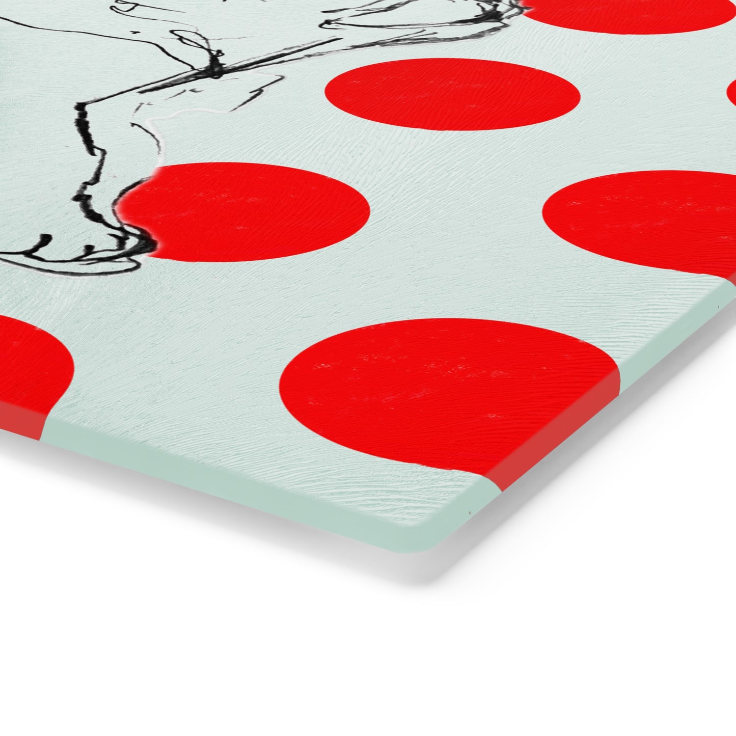 Glass Cutting Board Dot & Dog Board