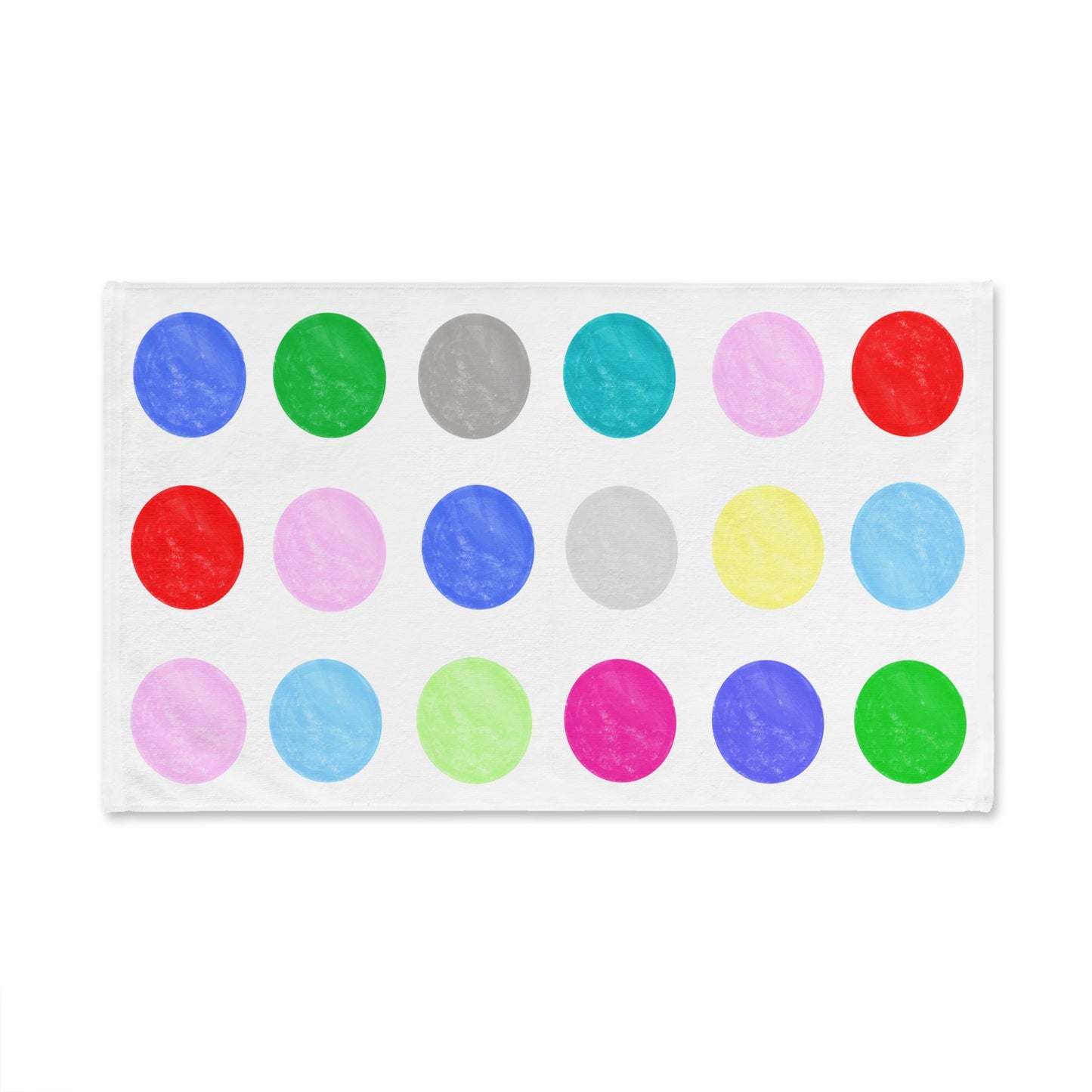 Hand Towel Handpainted Watercolor Polka Dots
