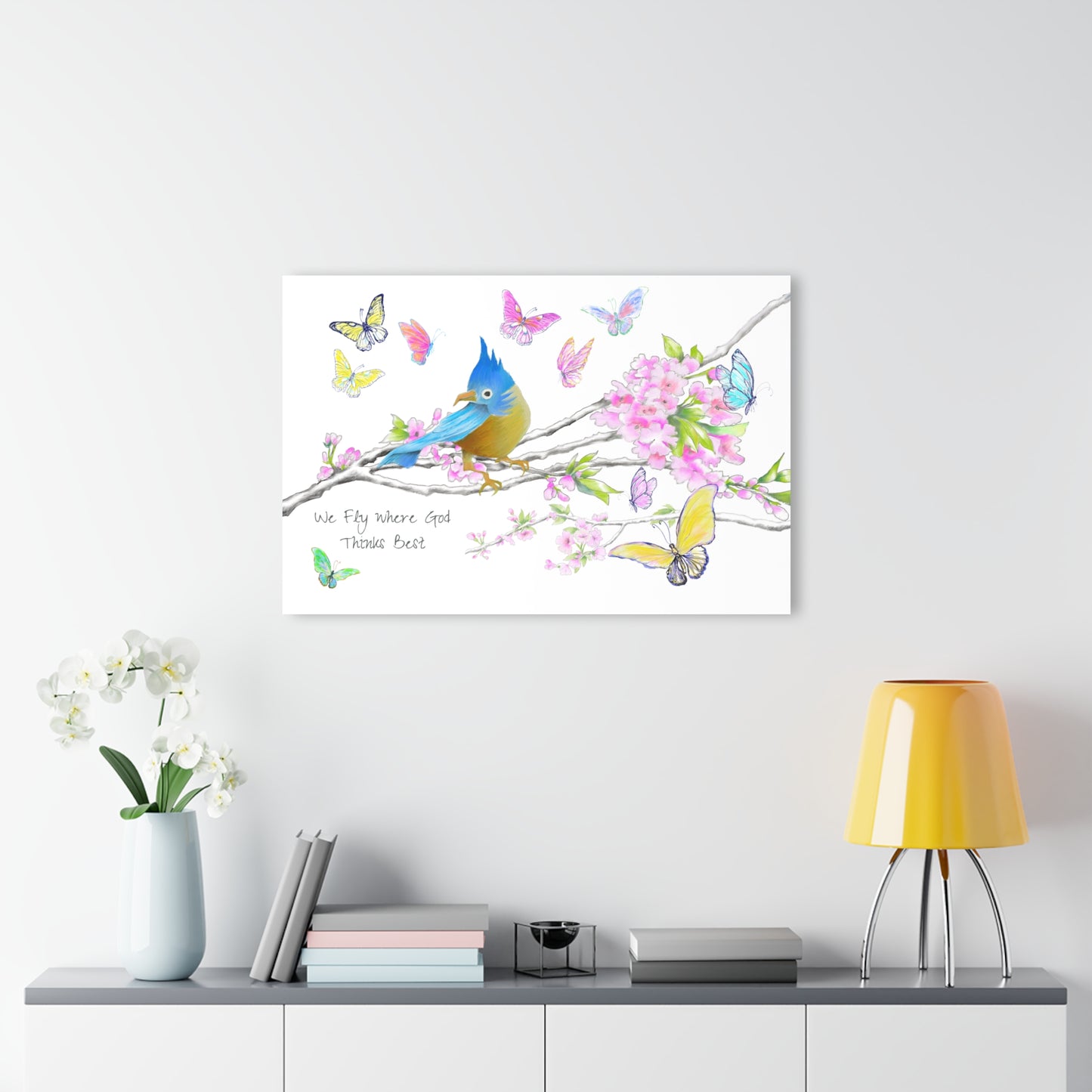 Blossom Whirl Acrylic Print French Cleat Hanging C-Bottom Picture "We Fly Where God Thinks Best"