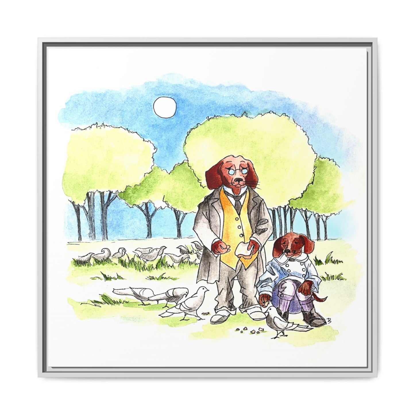 Dogi Fun Matte Canvas Framed