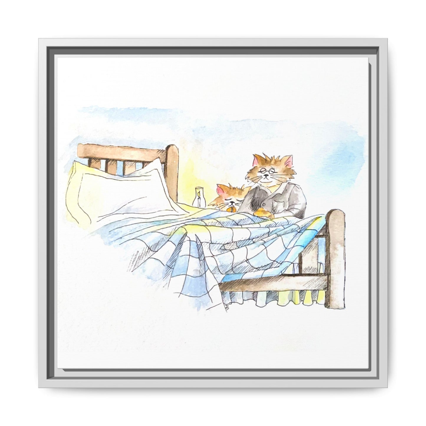 Kitty Fun Matte Canvas Framed